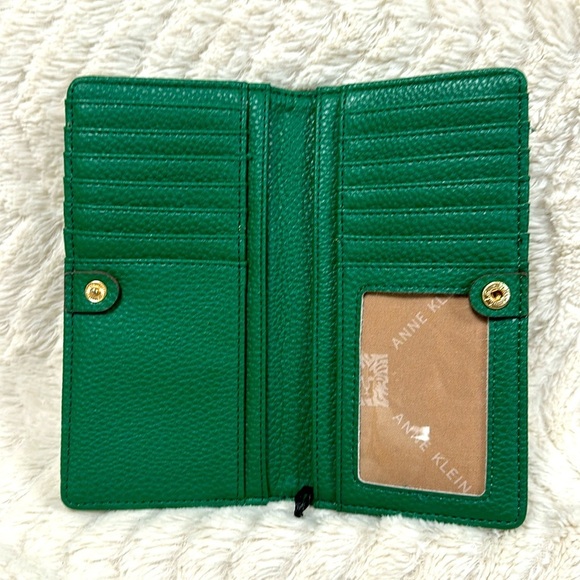 Anne Klein Green Wallet with Gold Accent - Picture 4 of 5